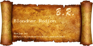 Blondner Rodion névjegykártya